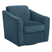 OSP Home Furnishings CSS-N21 Cassie Swivel Arm Chair in Navy Fabric